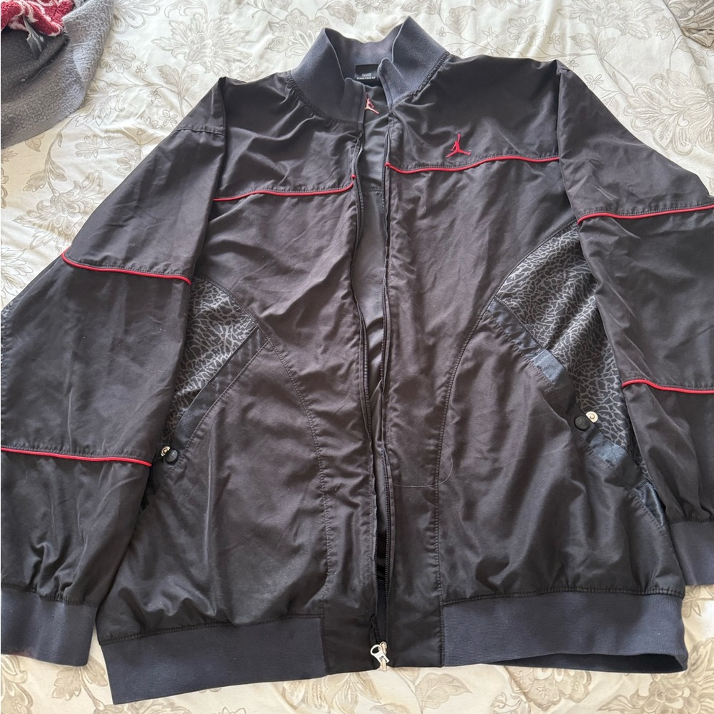 Nike Black Bomber Jacket with Red Trim